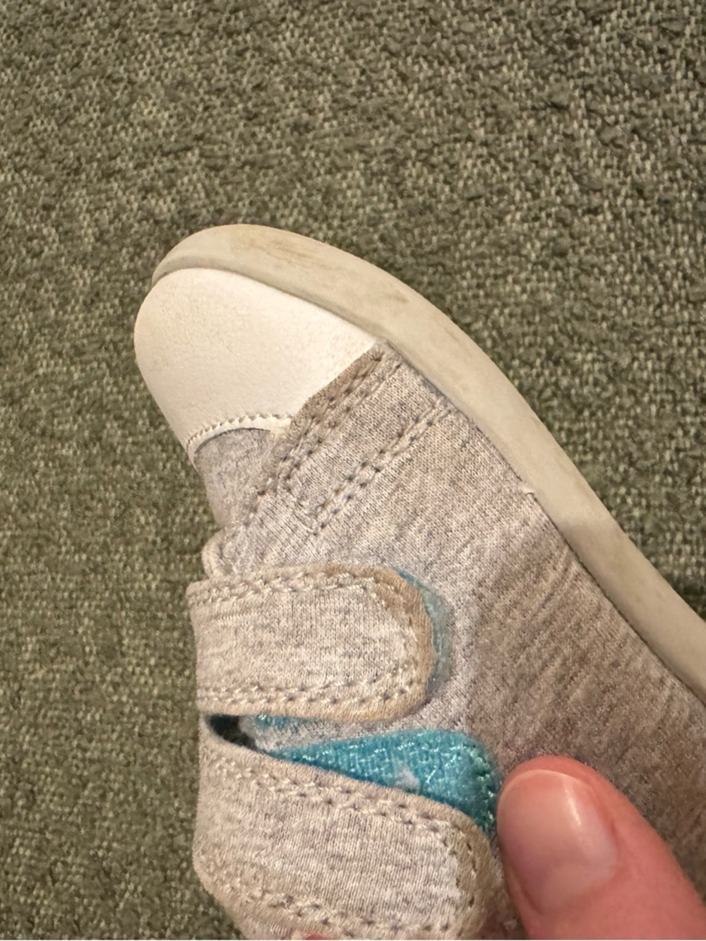 Ten Little First Walkers, Gray & White Velcro Sneakers, size 5 - Picture 5 of 7